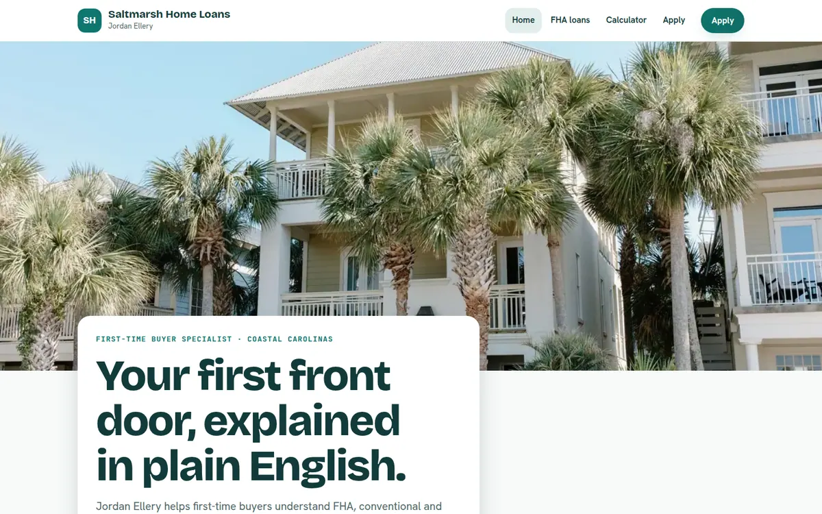 Tidewater design, desktop view